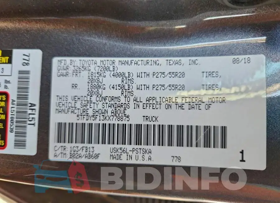 5TFDY5F13KX778875 Photo# 12