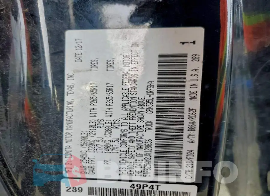 5TFSZ5AN2JX128836 Photo# 12