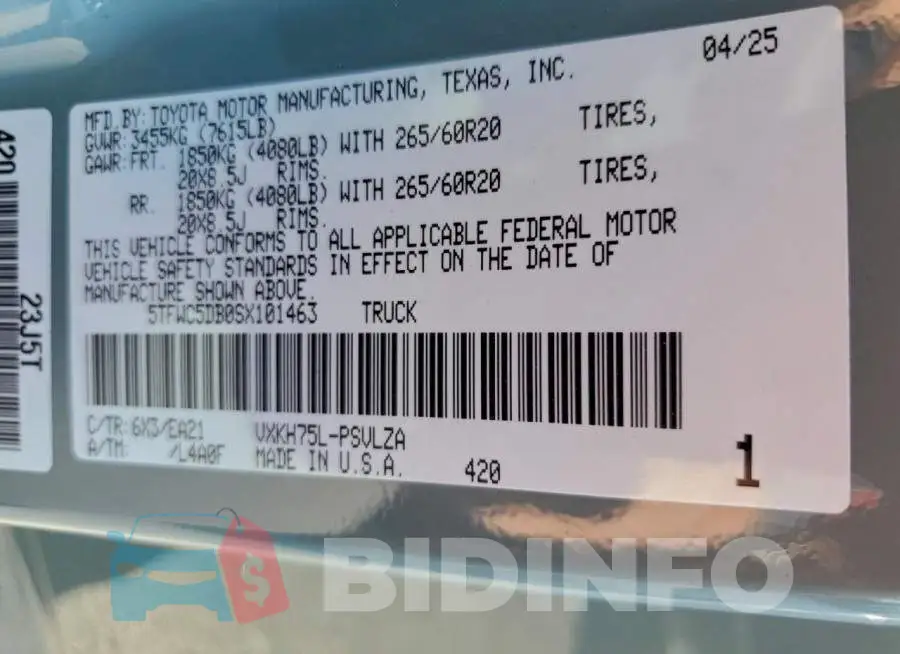 5TFWC5DB0SX101463 Photo# 13