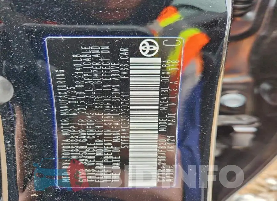 5YFB4MDE2SP307611 Photo# 12