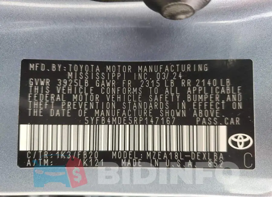 5YFB4MDE5RP147167 Photo# 13