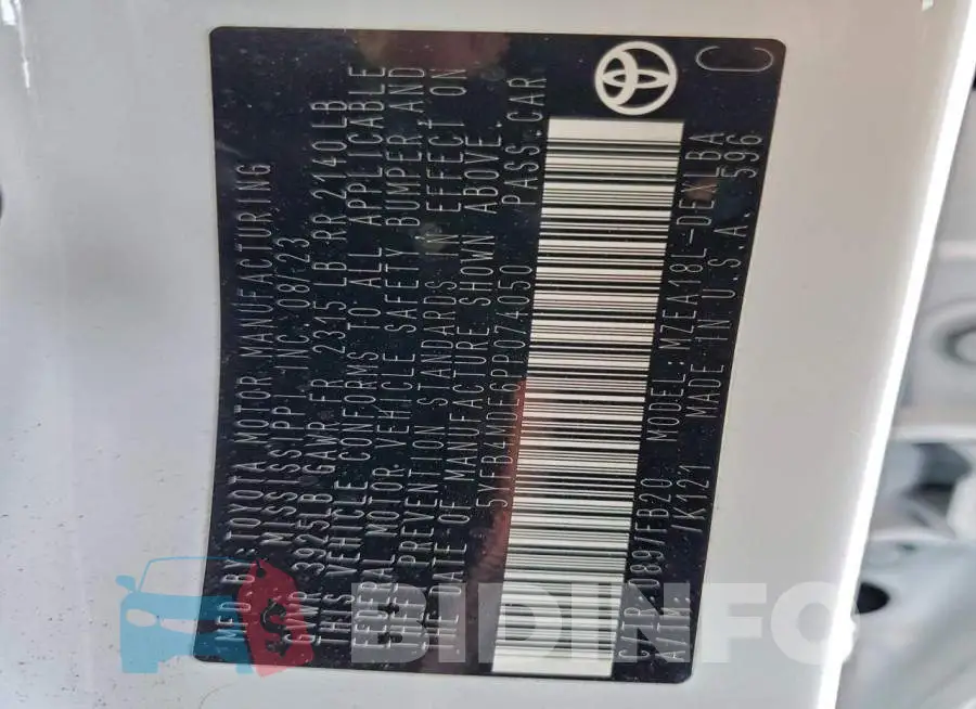 5YFB4MDE6PP074050 Photo# 12