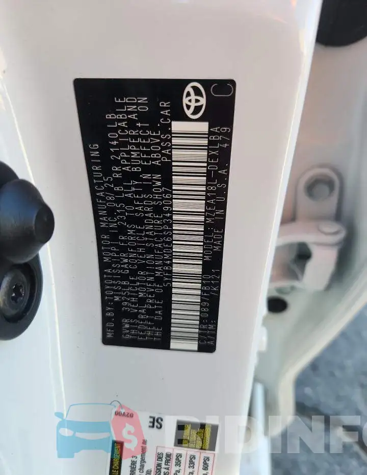 5YFB4MDE6SP349067 Photo# 12
