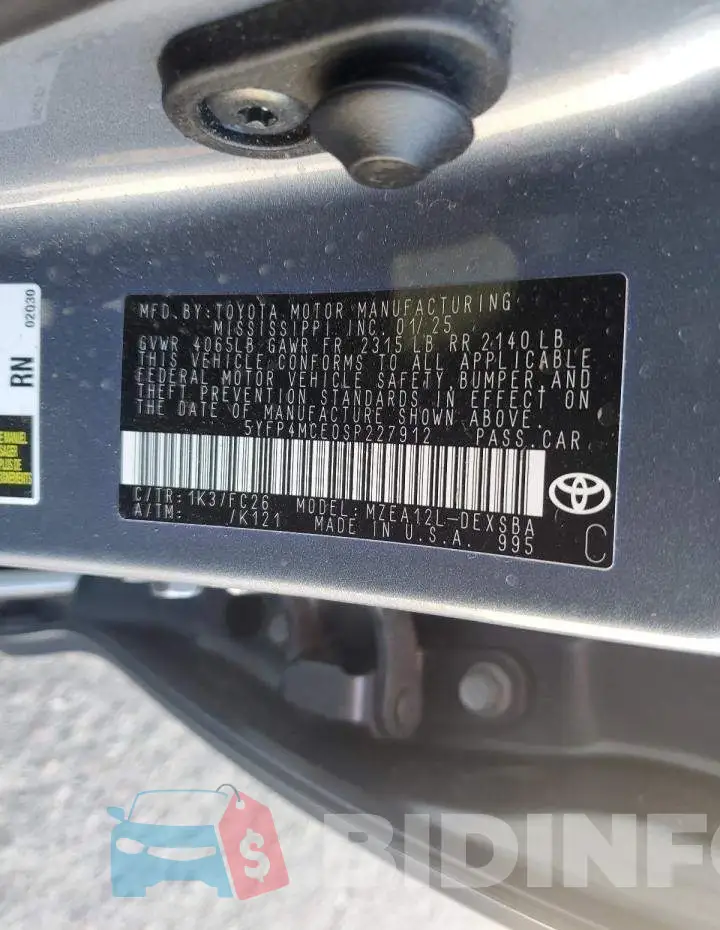 5YFP4MCE0SP227912 Photo# 12