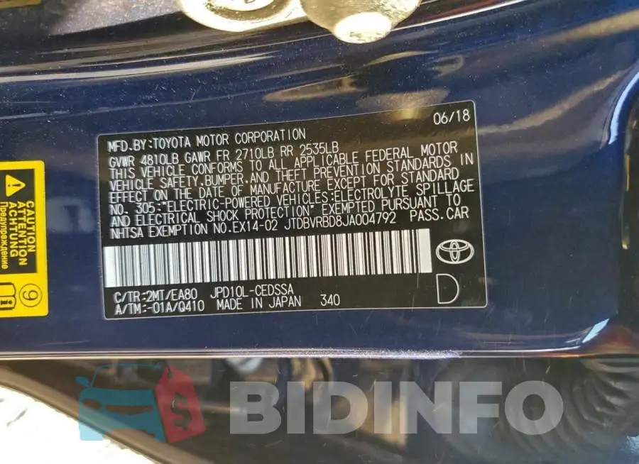 JTDBVRBD8JA004792 Photo# 13