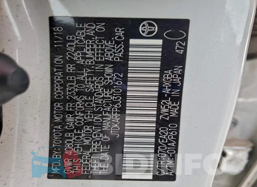 JTDKARFP6J3101672 Photo# 13