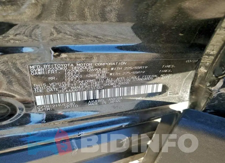 JTEAAAAH1PJ131367 Photo# 14