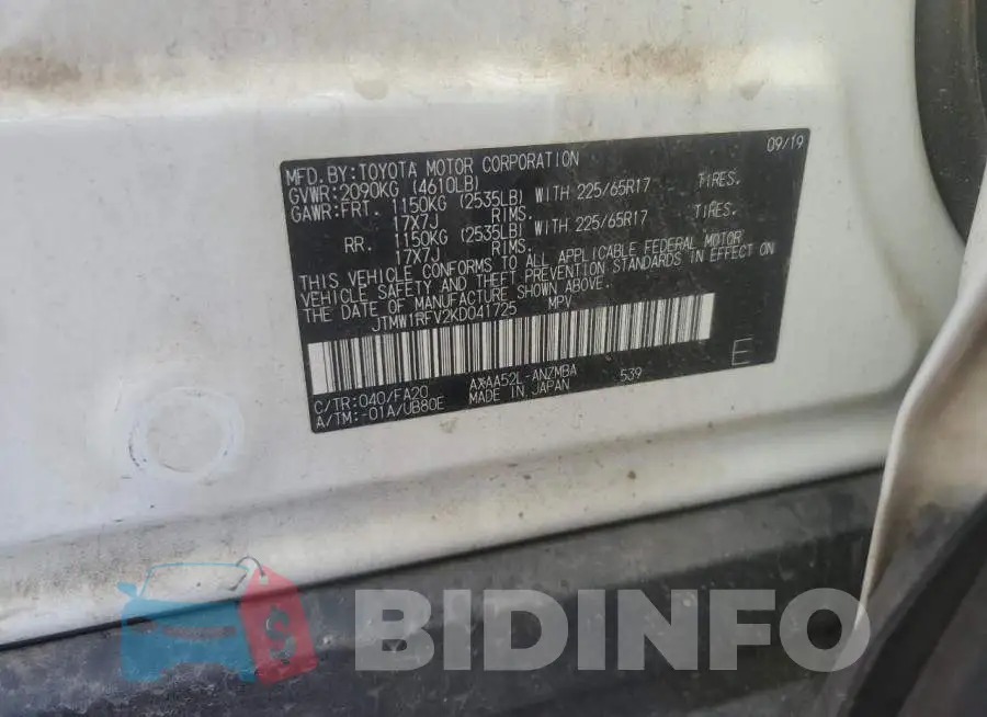 JTMW1RFV2KD041725 Photo# 13