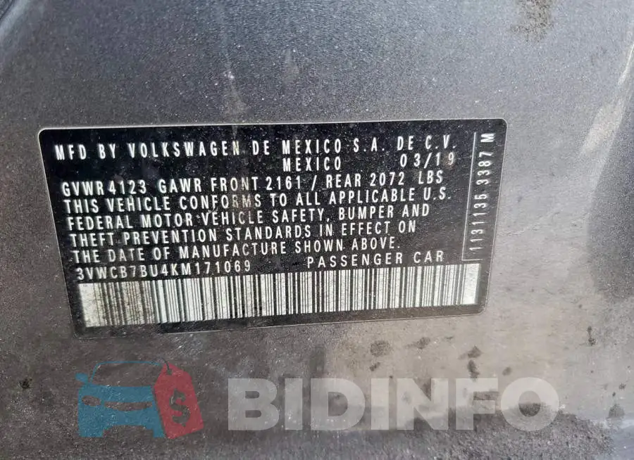 3VWCB7BU4KM171069 Photo# 12