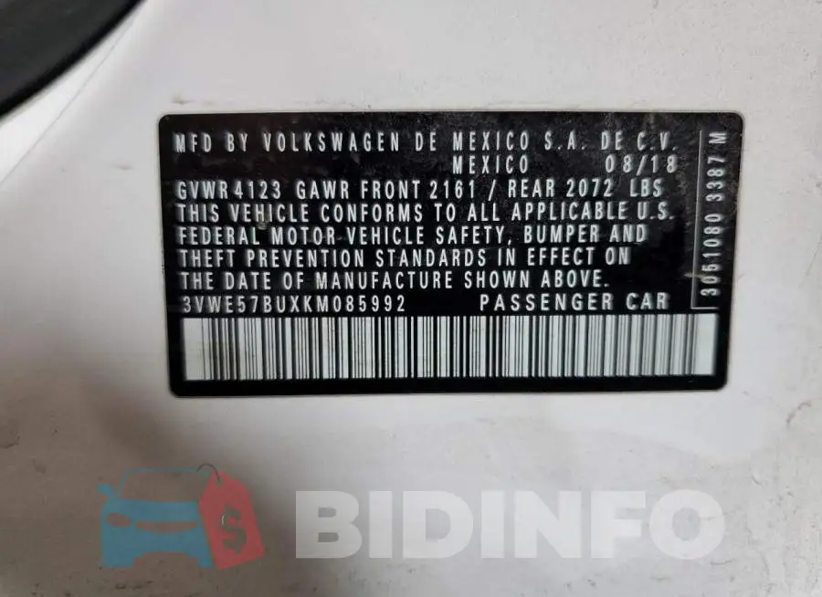 3VWE57BUXKM085992 Photo# 13
