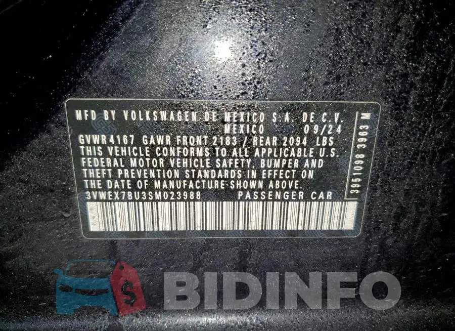 3VWEX7BU3SM023988 Photo# 12