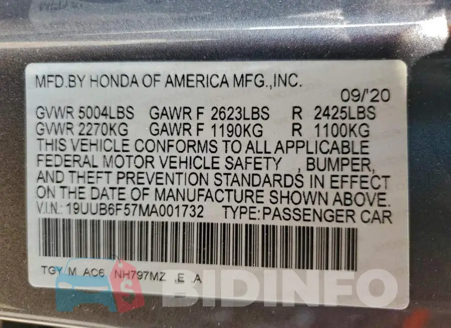 19UUB6F57MA001732 Photo# 12