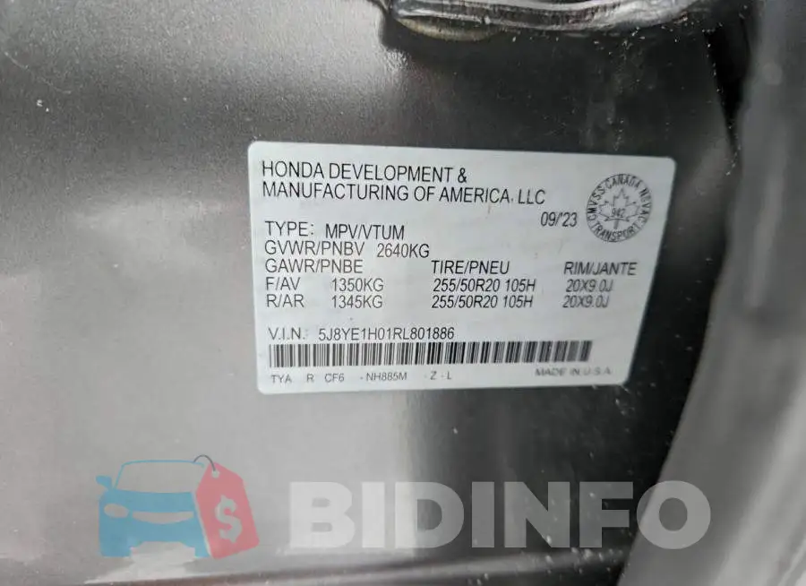 5J8YE1H01RL801886 Photo# 13
