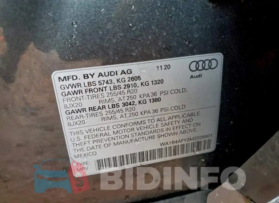 WA1B4AFY3M2025401 Photo# 13