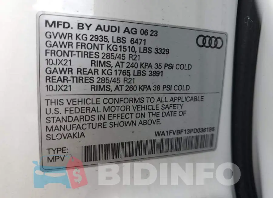 WA1FVBF13PD036186 Photo# 13