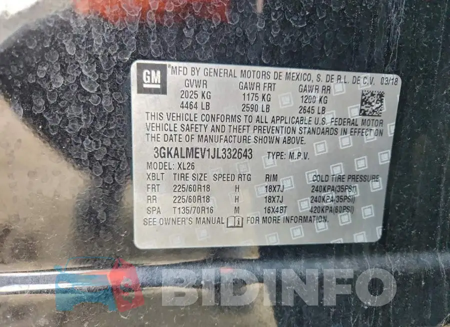 3GKALMEV1JL332643 Photo# 14
