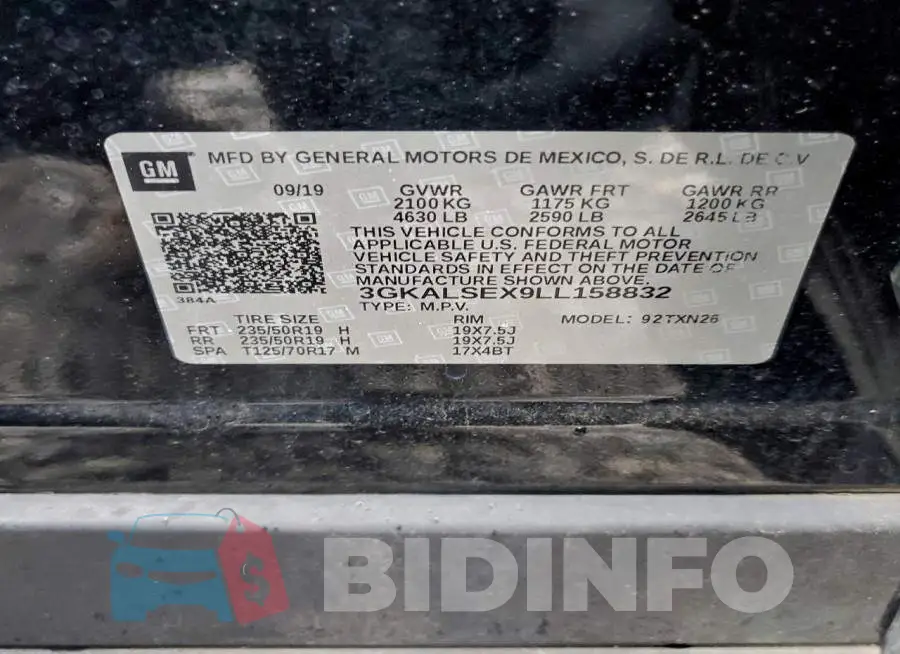 3GKALSEX9LL158832 Photo# 13