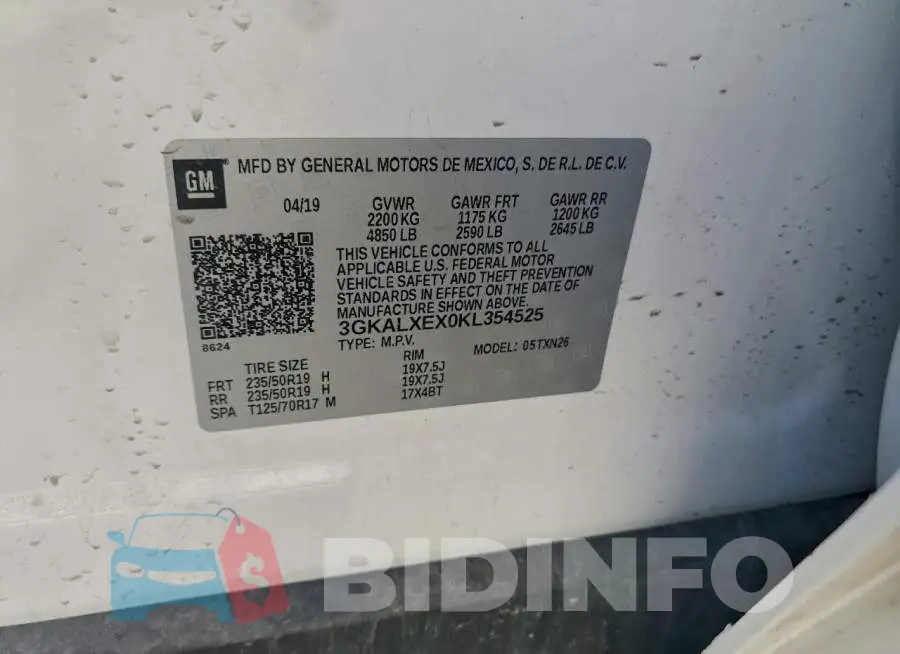 3GKALXEX0KL354525 Photo# 13
