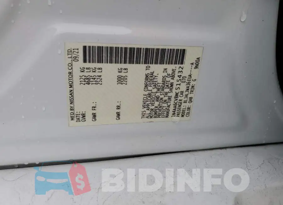 1N4AA6CV8MC515432 Photo# 13