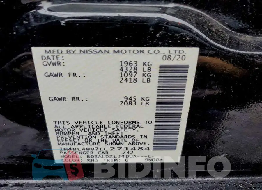 1N4BL4BV7LC271484 Photo# 12