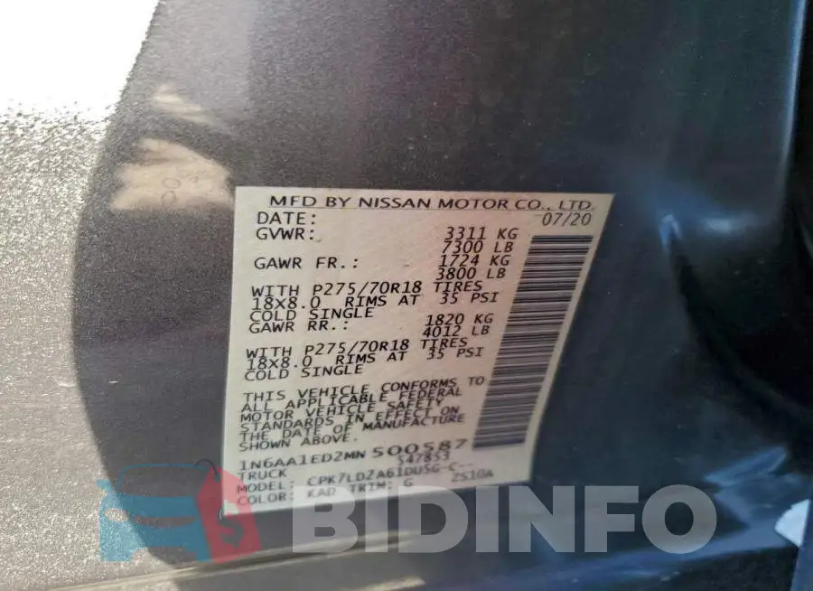 1N6AA1ED2MN500587 Photo# 13