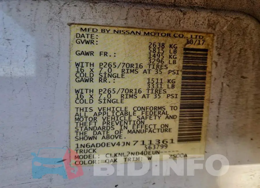 1N6AD0EV4JN711361 Photo# 12