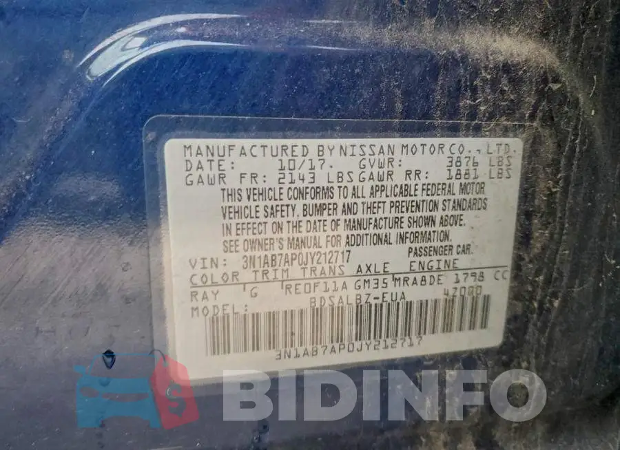 3N1AB7AP0JY212717 Photo# 12