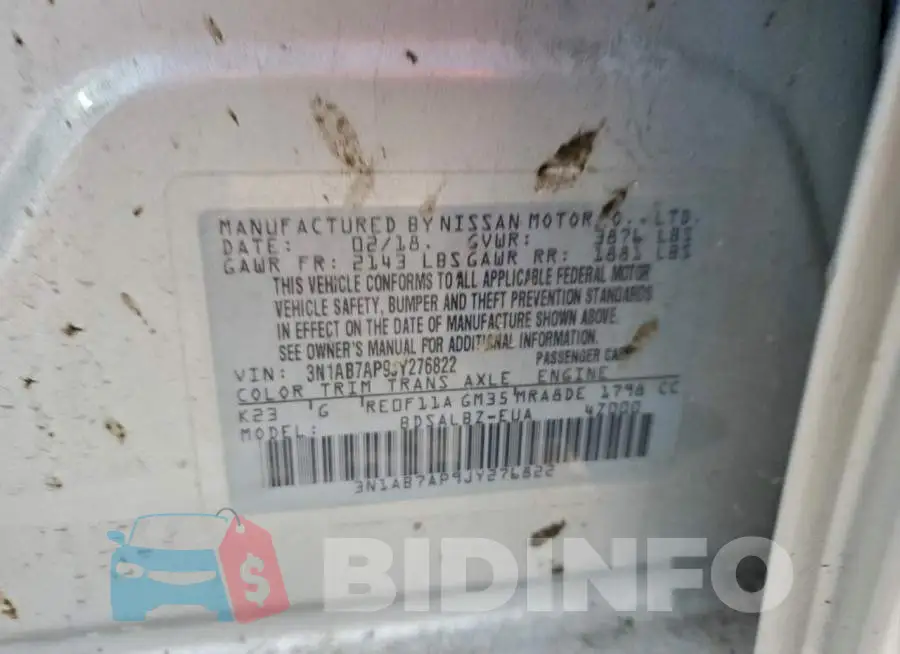 3N1AB7AP9JY276822 Photo# 13