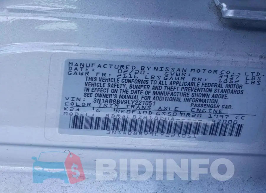 3N1AB8BV9LY221051 Photo# 12