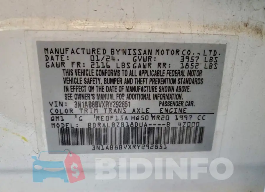 3N1AB8BVXRY292851 Photo# 12