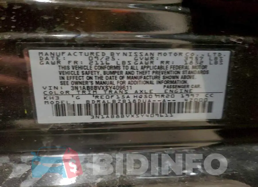 3N1AB8BVXSY409611 Photo# 12
