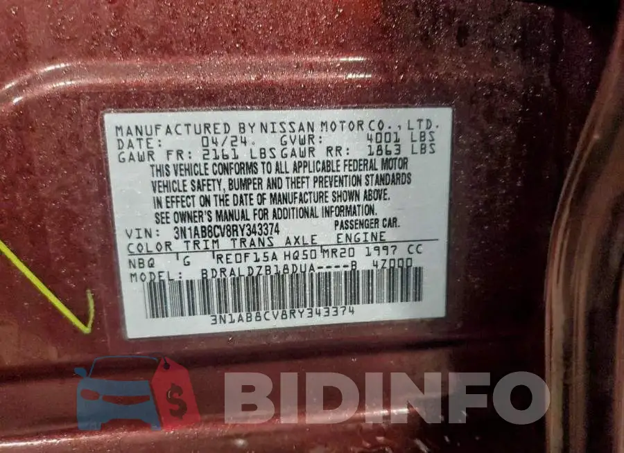 3N1AB8CV8RY343374 Photo# 12