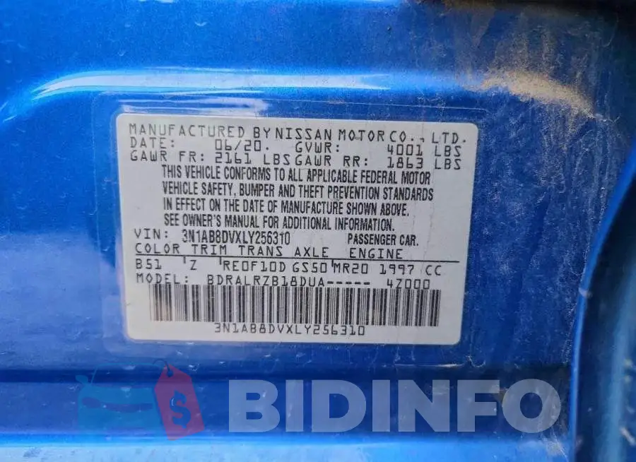 3N1AB8DVXLY256310 Photo# 12