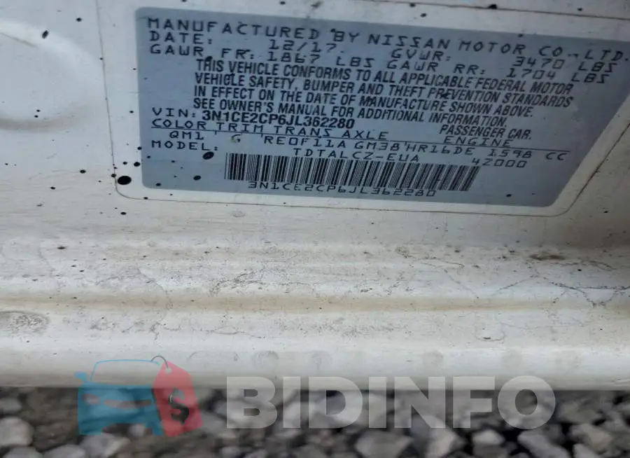 3N1CE2CP6JL362280 Photo# 12