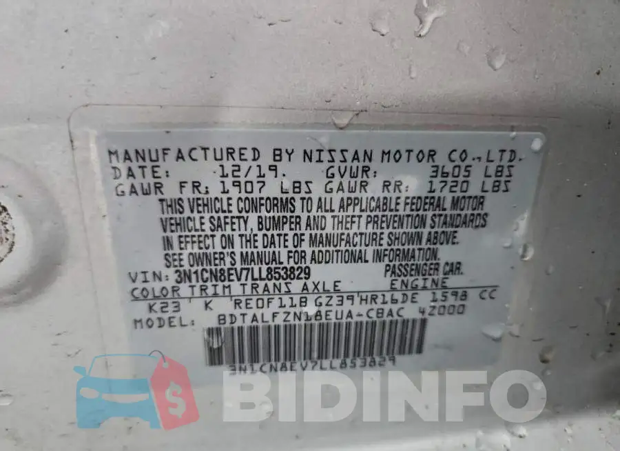 3N1CN8EV7LL853829 Photo# 12