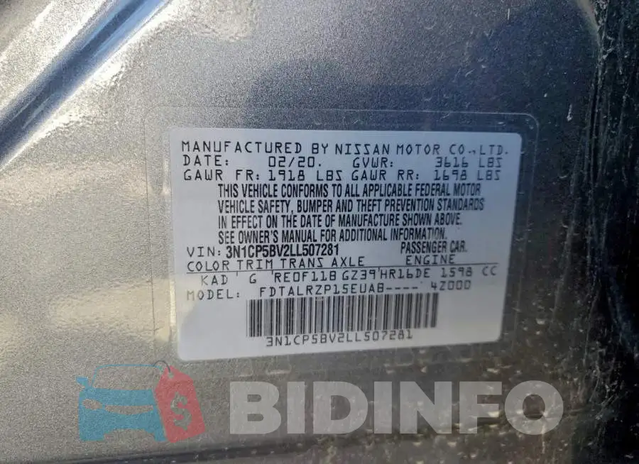 3N1CP5BV2LL507281 Photo# 12