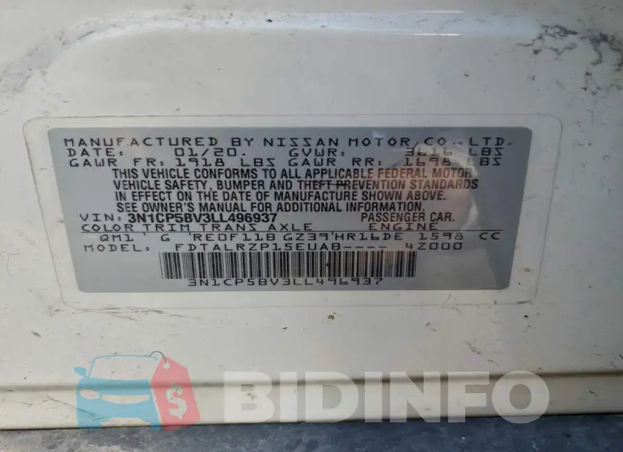 3N1CP5BV3LL496937 Photo# 12