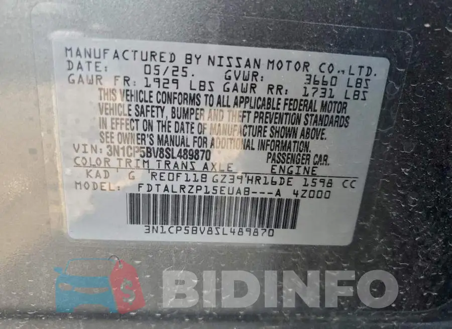 3N1CP5BV8SL489870 Photo# 12