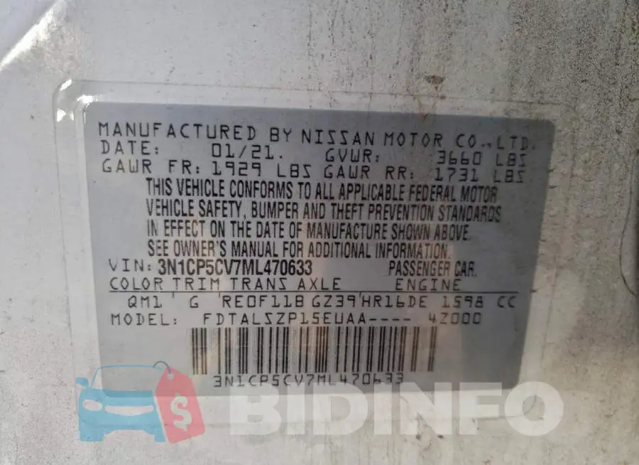 3N1CP5CV7ML470633 Photo# 14