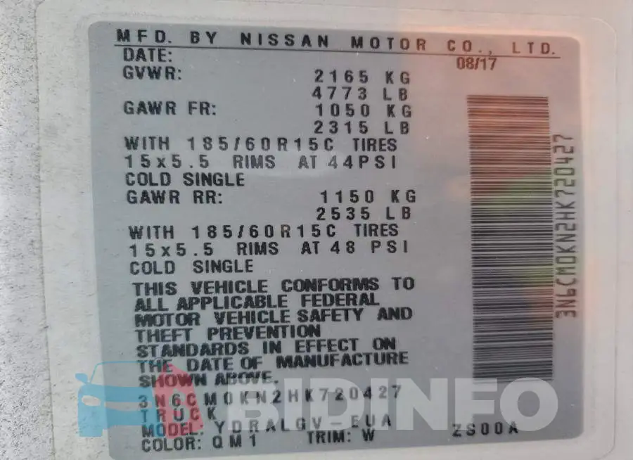 3N6CM0KN2HK720427 Photo# 13