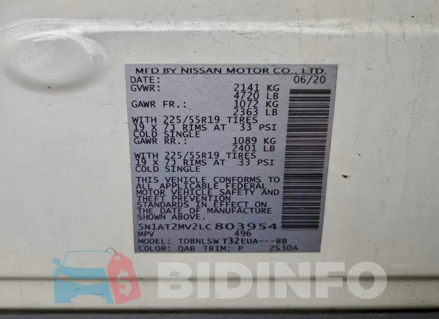 5N1AT2MV2LC803954 Photo# 13