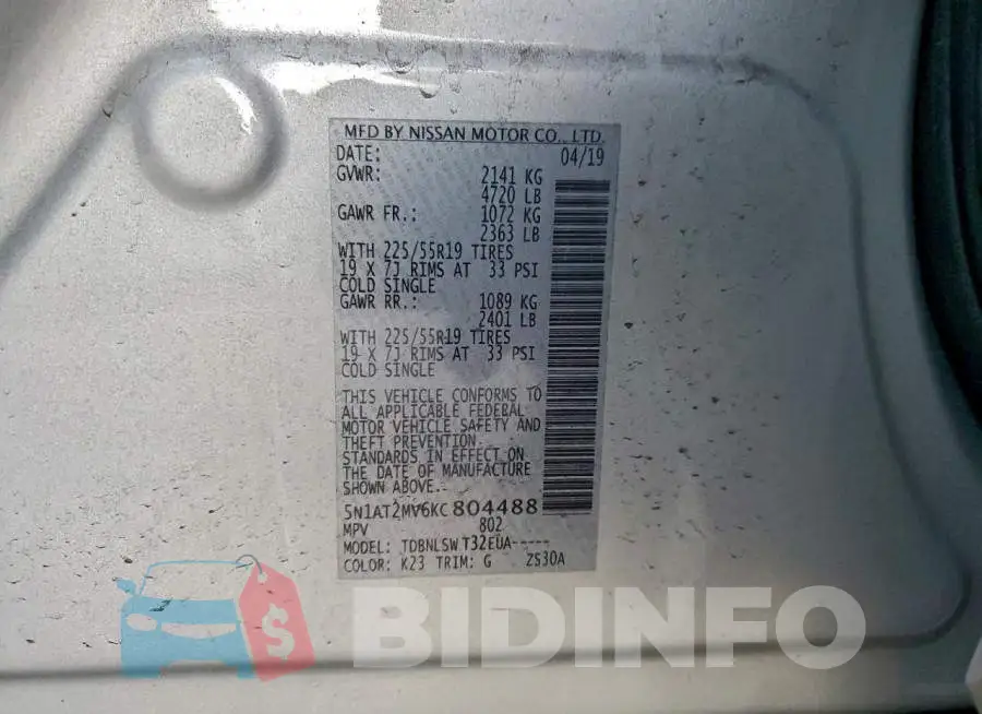 5N1AT2MV6KC804488 Photo# 12