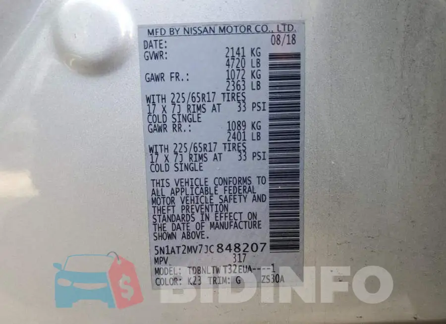 5N1AT2MV7JC848207 Photo# 14
