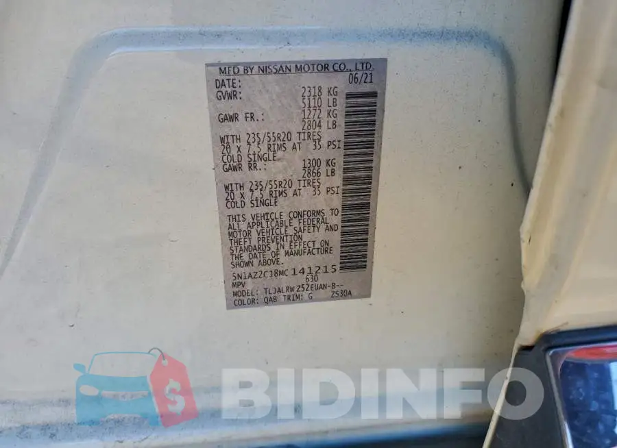 5N1AZ2CJ8MC141215 Photo# 14