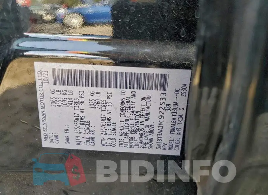 5N1BT3AA1PC922533 Photo# 13