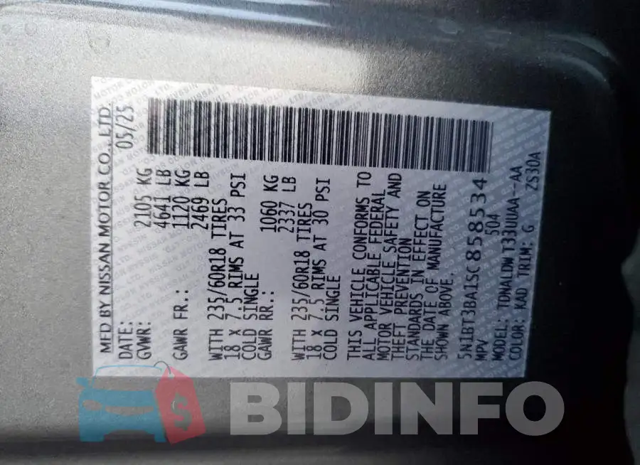 5N1BT3BA1SC858534 Photo# 13