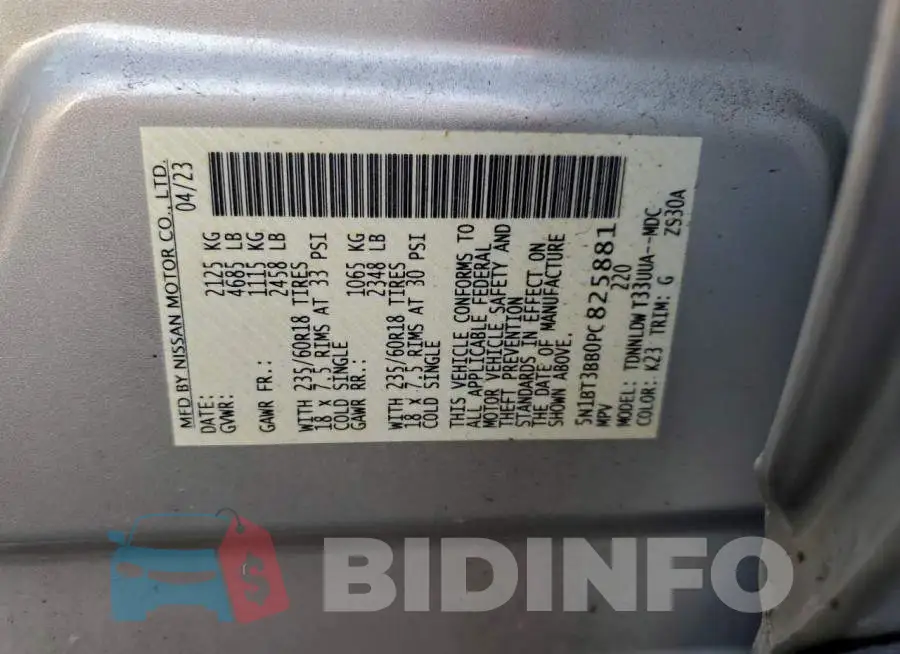5N1BT3BB0PC825881 Photo# 13