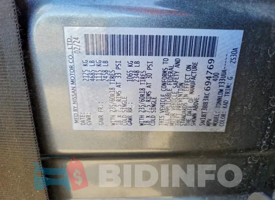 5N1BT3BB3RC694769 Photo# 13