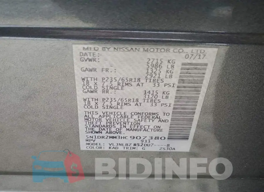 5N1DR2MM3HC907380 Photo# 13