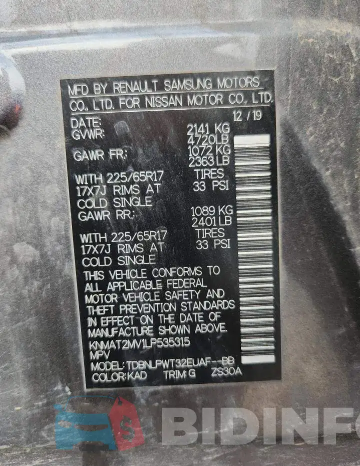 KNMAT2MV1LP535315 Photo# 13